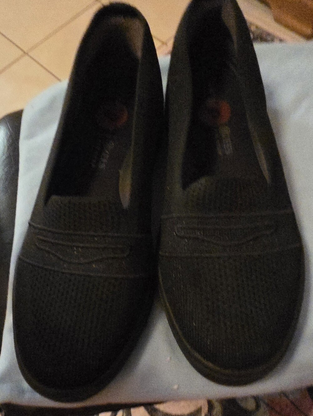 Bzees Black Knit Slip-On Loafers